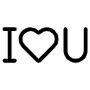 I Love You Message Black Outline free icon for commercial use