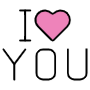 I Love You Word And Pink Heart free icon for commercial use