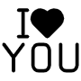 I Love You Word Message And Black Heart free icon for commercial use