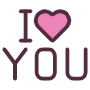 I Love You Word Message And Pink Heart free icon for commercial use