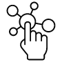 Interaction Or Interactive Hand Click Black Outline icon