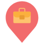 Job Briefcase Location Placeholder Red free icon for commercial use