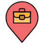 Job Briefcase Location Pointer Red free icon for commercial use