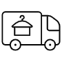 Laundry Service Truck Delivery Black Outline free icon for commercial use