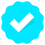 Light Blue Verified Badge free icon for commercial use
