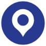 Location Map Marker Round Dark Blue free icon for commercial use