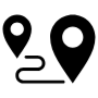 Location Placeholder Road Routes Tracking Black free icon for commercial use
