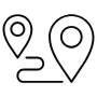 Location Tracking Road Routes Black Outline free icon for commercial use