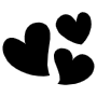 Love And Hand Drawn Three Black Hearts icon