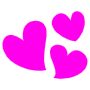 Love And Hand Drawn Three Pink Hearts icon