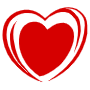 Love Hand Drawn Two Red Hearts free icon for commercial use