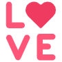 Love Word Message And Pink Heart free icon for commercial use