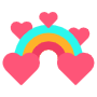 Lovely Rainbow And Pink Hearts icon