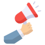 Megaphone Promotion And Hand free icon for commercial use