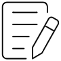Notes And Pencil Black Outline free icon for commercial use