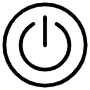 On Off Power Control Button Black Outline free icon for commercial use