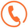 Orange Phone Contact Aesthetic Circle Round free icon for commercial use