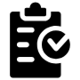 Organized Black Clipboard Checkmark free icon for commercial use