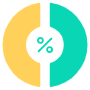 Percentage Pie Chart Infographic Element free icon for commercial use