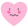 Pink Cute Heart Disgusted Emoji icon
