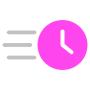 Pink Fast Timer Or Clock free icon for commercial use