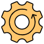 Process Settings Yellow Gear free icon for commercial use