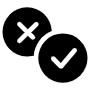 Pros And Cons Black free icon for commercial use