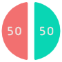 Ratio Two Pieces Pie Chart free icon for commercial use