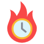 Red Burning Flames And Clock Timer free icon for commercial use