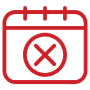 Red Calendar Cancel Event Booking Outline free icon for commercial use