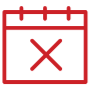Red Calendar Cancel Event Booking Outline free icon for commercial use