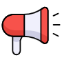 Red Megaphone Loud Speaker icon