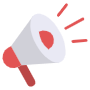 Red Megaphone Or Marketing With Loud Speaker icon