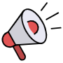 Red Megaphone Or Promotion Announcement icon