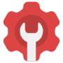 Red Settings Gear Wrench free icon for commercial use