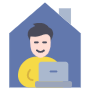 Remote Working Freelance Man free icon for commercial use