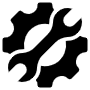 Repairing Service Black Gear free icon for commercial use