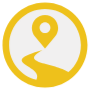 Road Map Placeholder Yellow Round free icon for commercial use