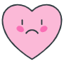 Sad Pink Heart Emoji icon