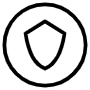 Safe Shield Black Outline Circle icon