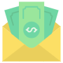Salary And Cash Money Envelope free icon for commercial use
