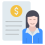 Salary Budget And Woman Employee free icon for commercial use