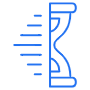 Sand Clock And Fast Time Or Deadline Timer Blue Outline free icon for commercial use
