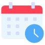 Schedule Calendar And Blue Timer Clock free icon for commercial use