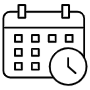Schedule Calendar And Clock Black Outline free icon for commercial use
