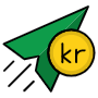 Send Money Krone And Paper Plane free icon for commercial use