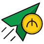 Send Money Manat And Paper Plane free icon for commercial use