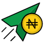 Send Money Naira And Paper Plane free icon for commercial use
