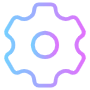 Settings Blue Purple Gradient Outline free icon for commercial use