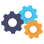 Settings Three Factory Gears free icon for commercial use